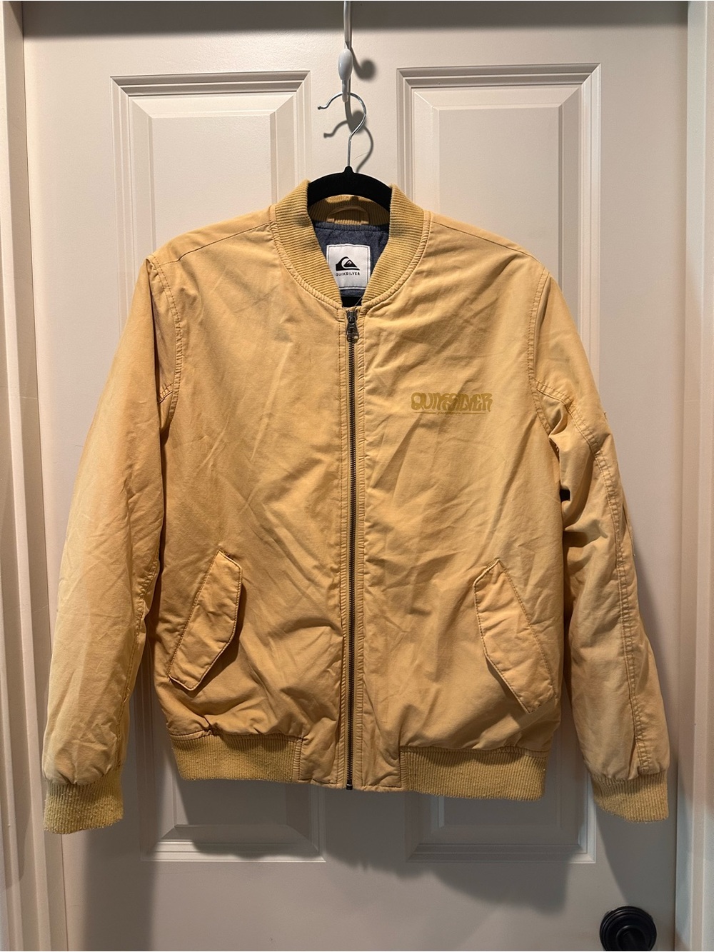 Quiksilver Men's Pale Yellow Bomber Jacket